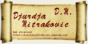 Đurđa Mitraković vizit kartica